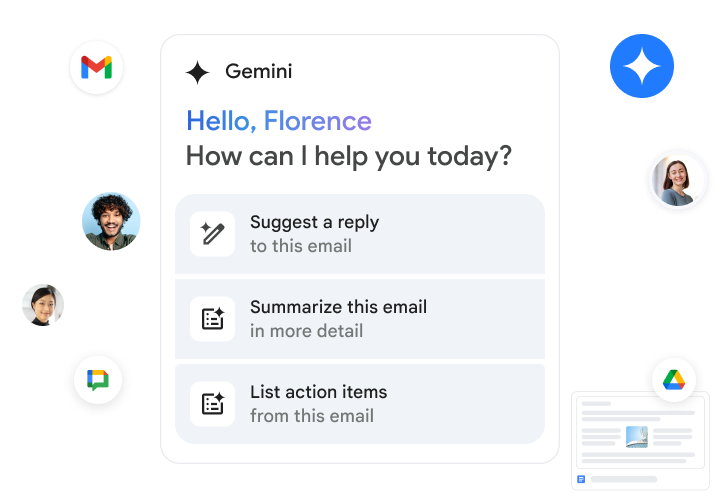 Gmail 中的 Gemini 可为用户提供回复建议、生成电子邮件摘要，以及列出待办事项。