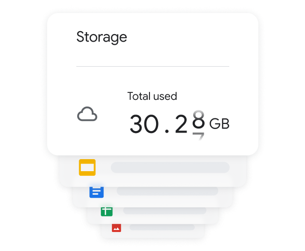 Ventana donde se indica que se han usado más de 30 gigabytes de almacenamiento en Google Workspace
